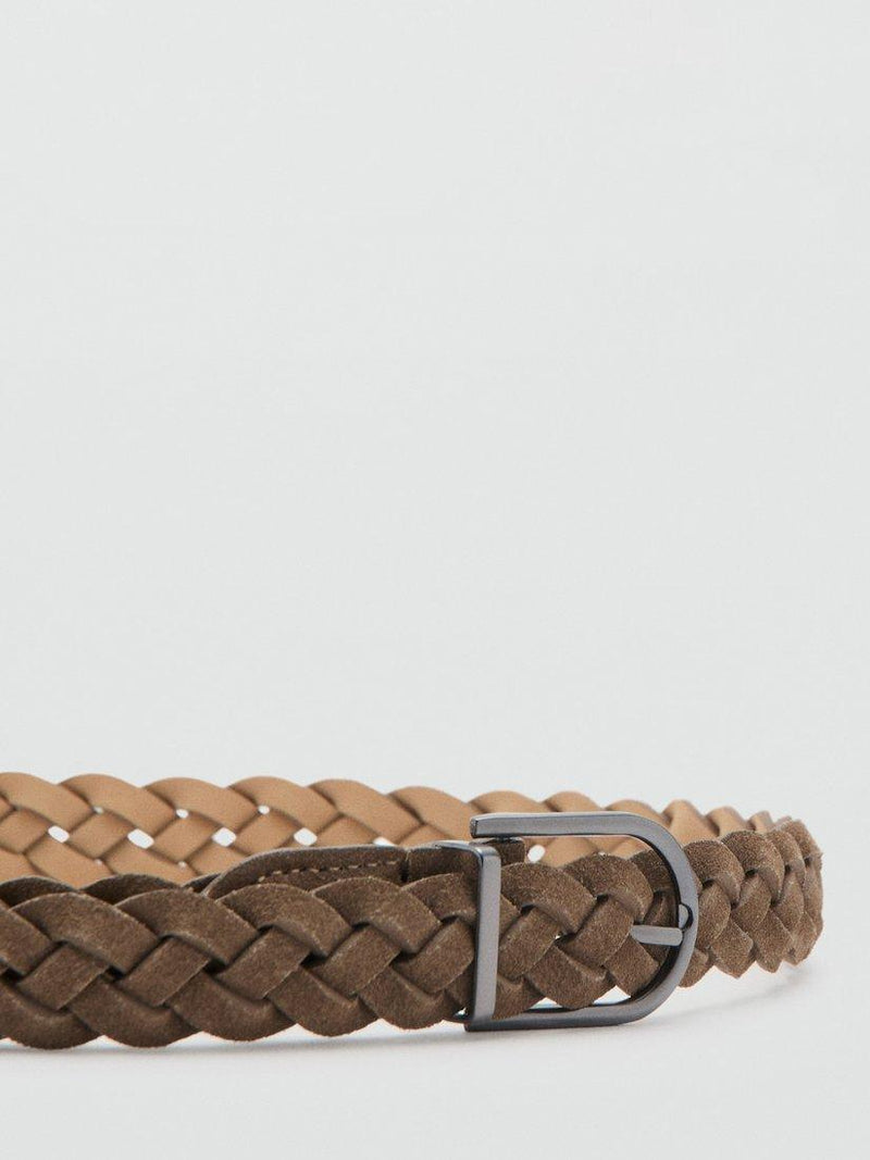 Mango braided suede belt taupe - British product