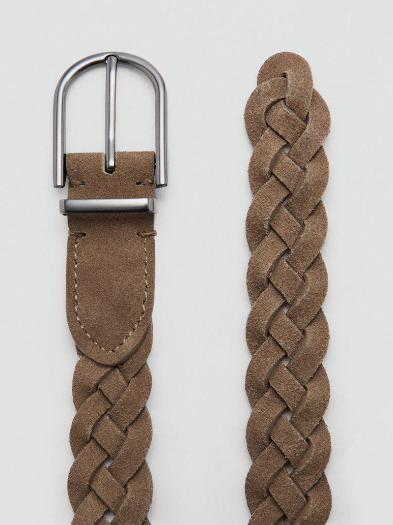 Mango braided suede belt taupe - British product