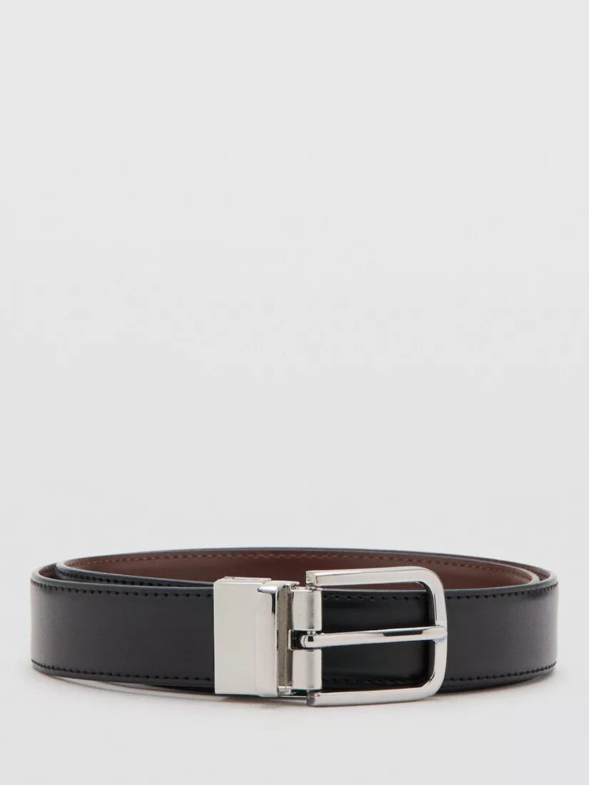 Mango reversible leather belt in black and tan (British brand)