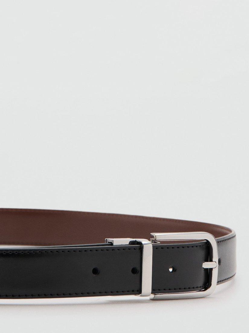 Mango reversible leather belt in black and tan (British brand)