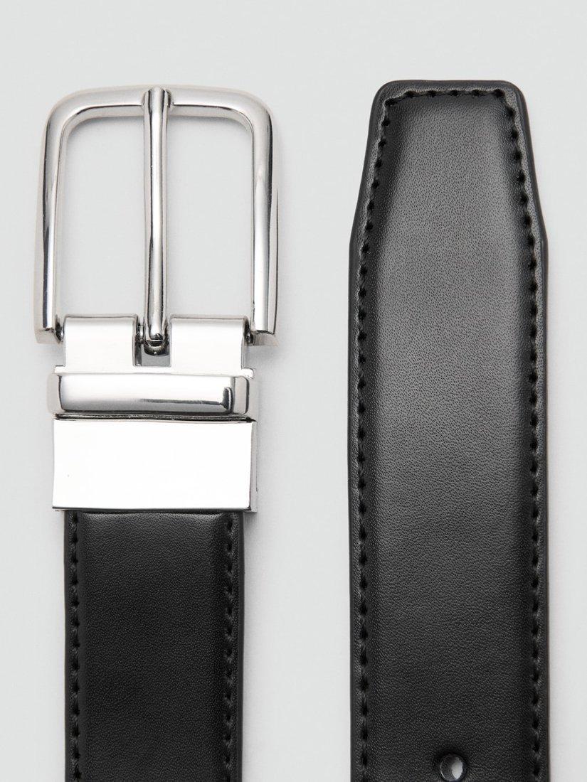 Mango reversible leather belt in black and tan (British brand)