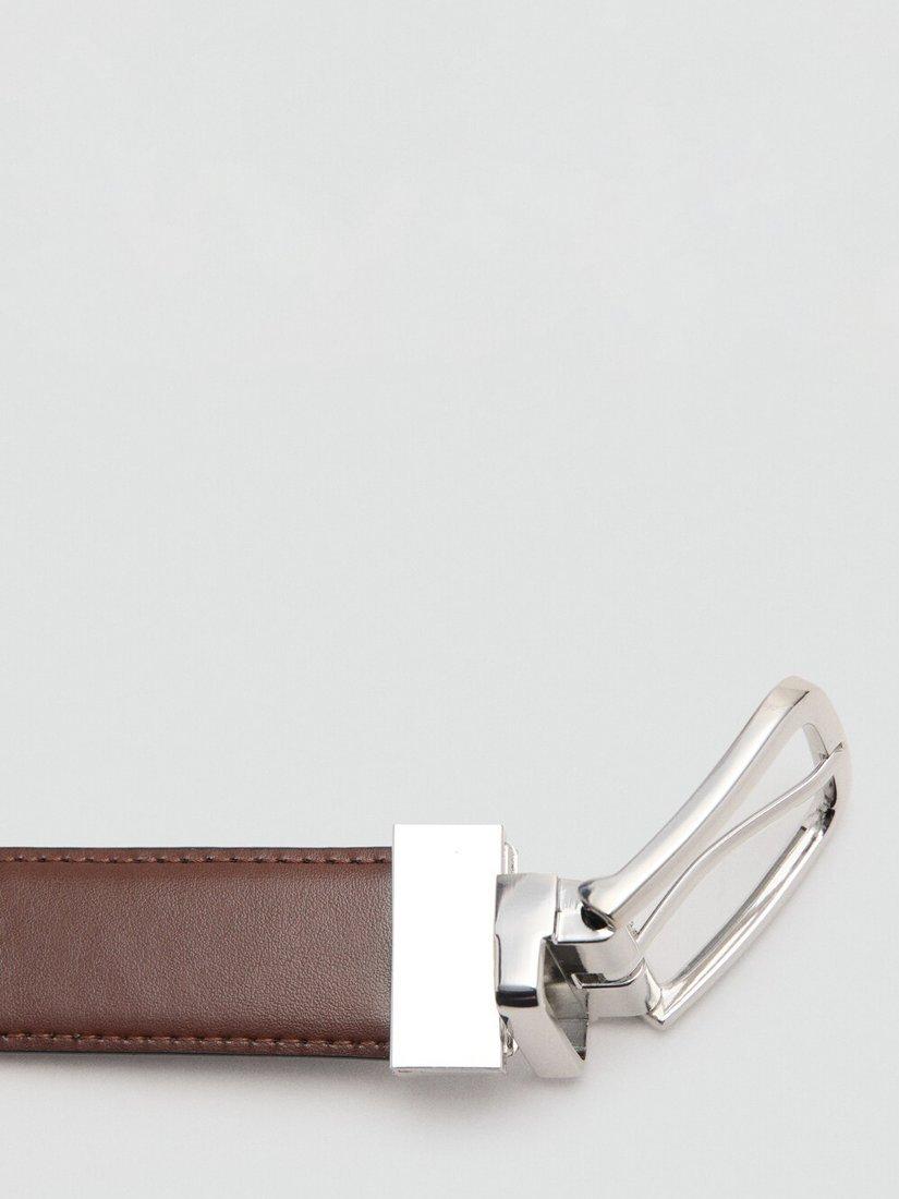 Mango reversible leather belt in black and tan (British brand)