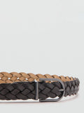 Mango braided leather belt in brown - British product