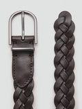 Mango braided leather belt in brown - British product