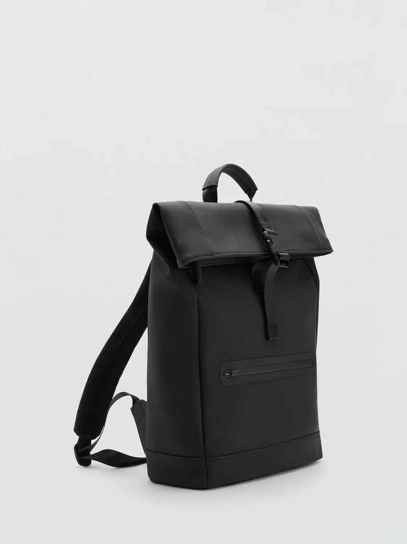 Mango roll-top backpack black (British brand)