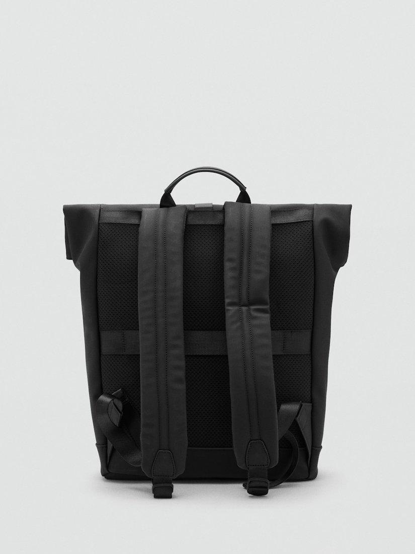 Mango roll-top backpack black (British brand)