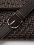 Mango woven crossbody bag brown compact, imported from the UK