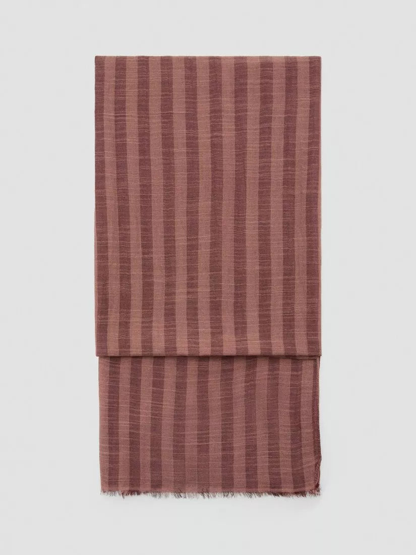 Mango striped cotton blend scarf terracotta - British product