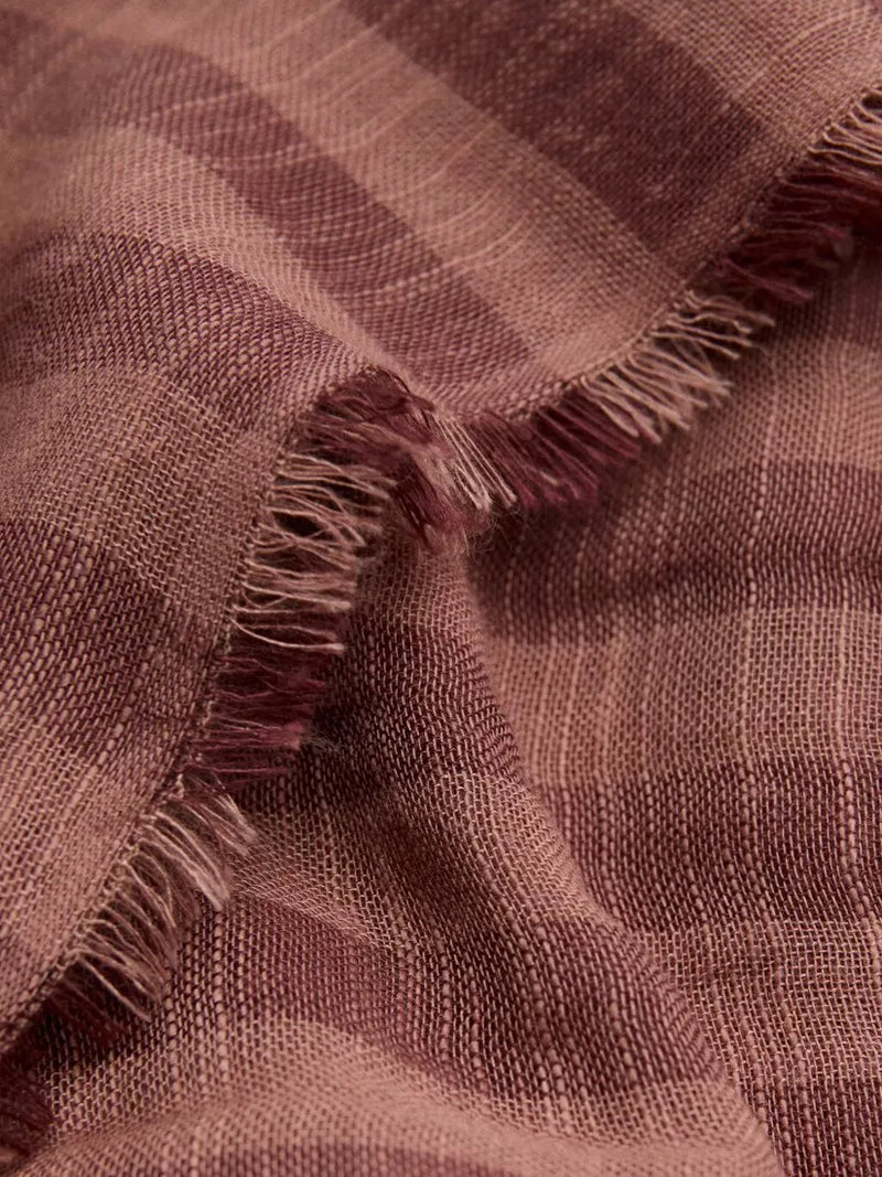 Mango striped cotton blend scarf terracotta - British product