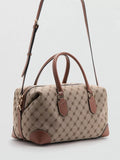 Mango jacquard logo bowling bag brown (British brand)