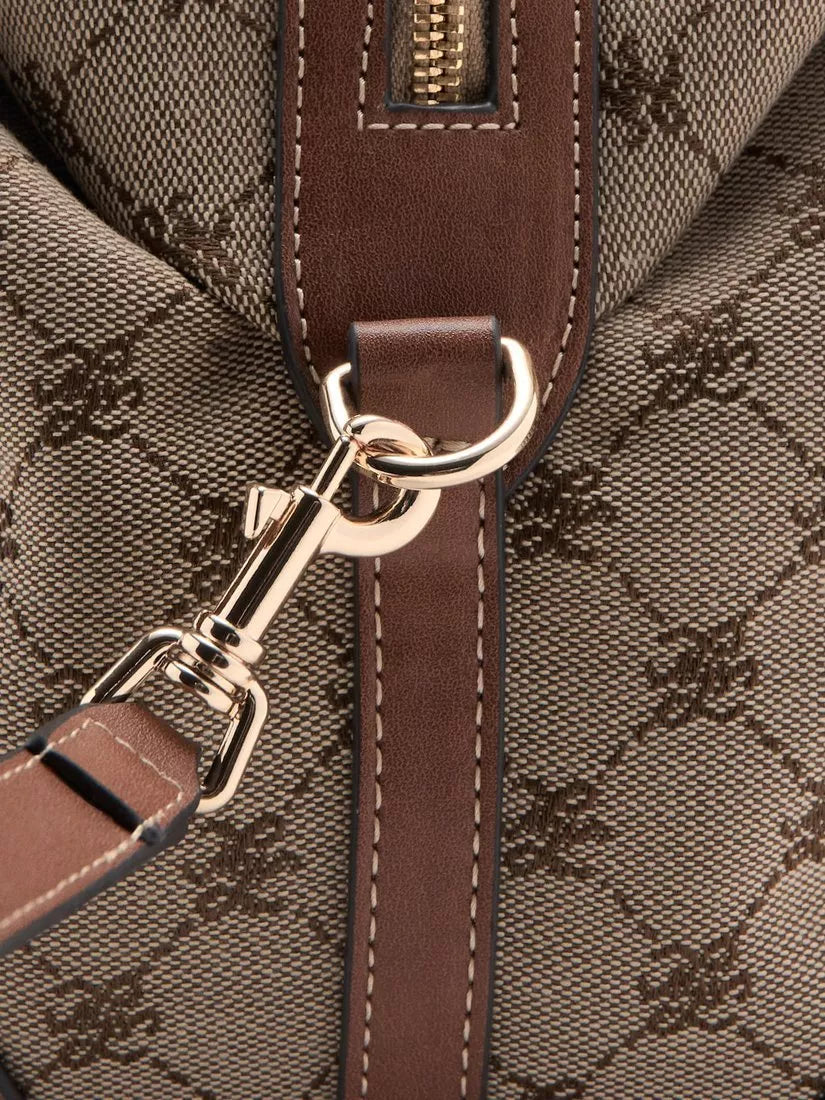 Mango jacquard logo bowling bag brown (British brand)