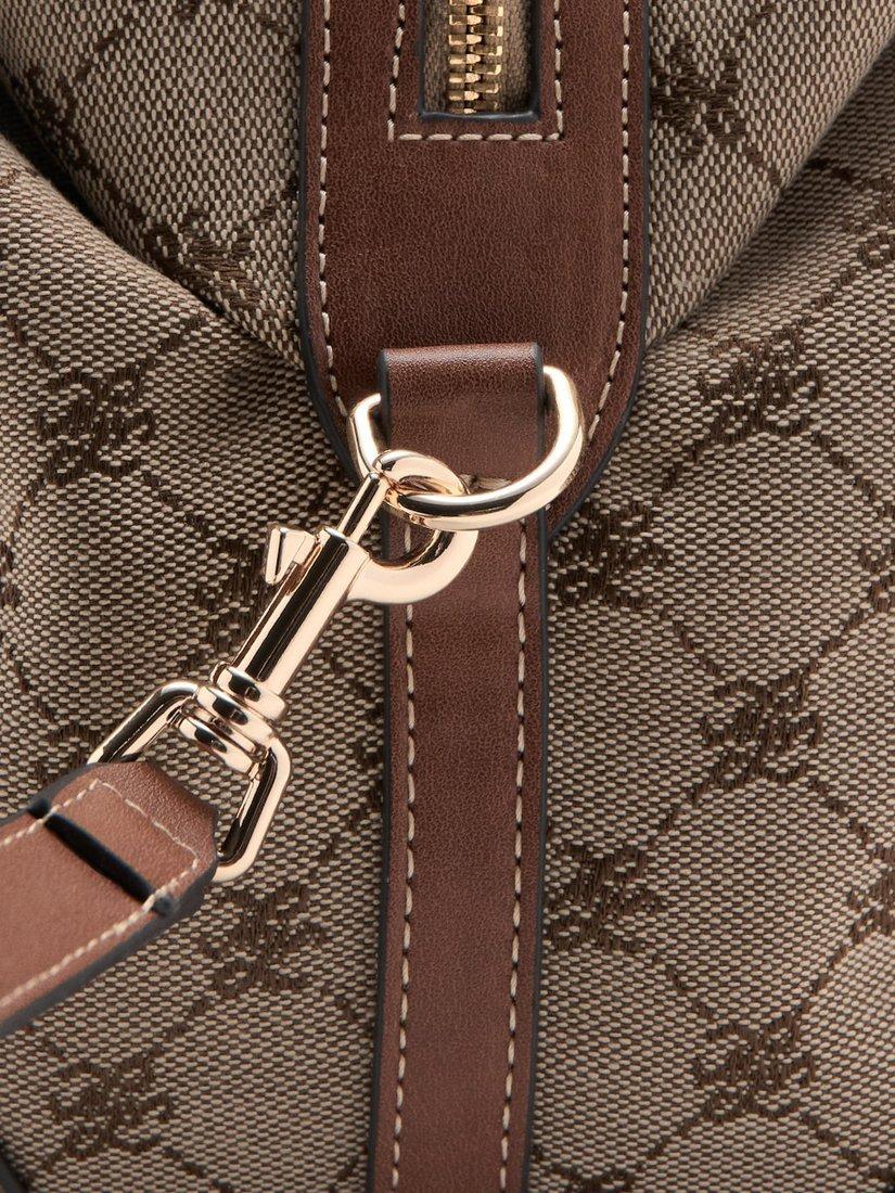Mango jacquard logo bowling bag brown (British brand)