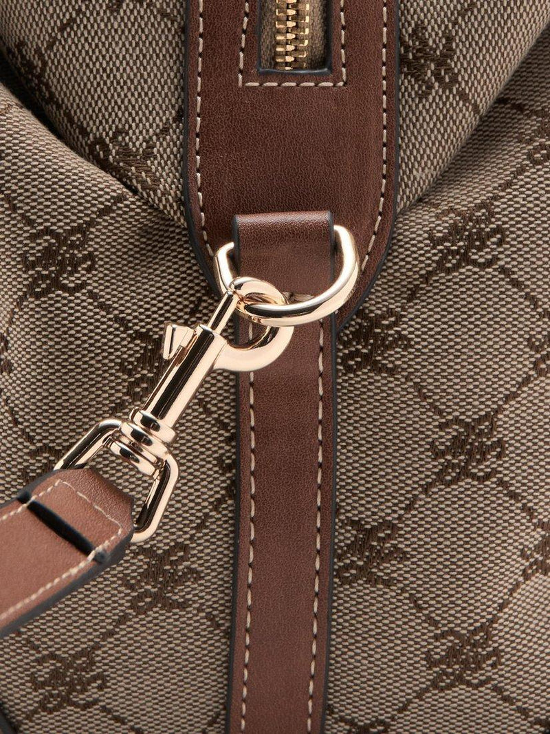 Mango jacquard logo bowling bag brown (British brand)