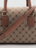 Mango jacquard logo bowling bag brown (British brand)