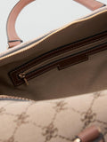 Mango jacquard logo bowling bag brown (British brand)