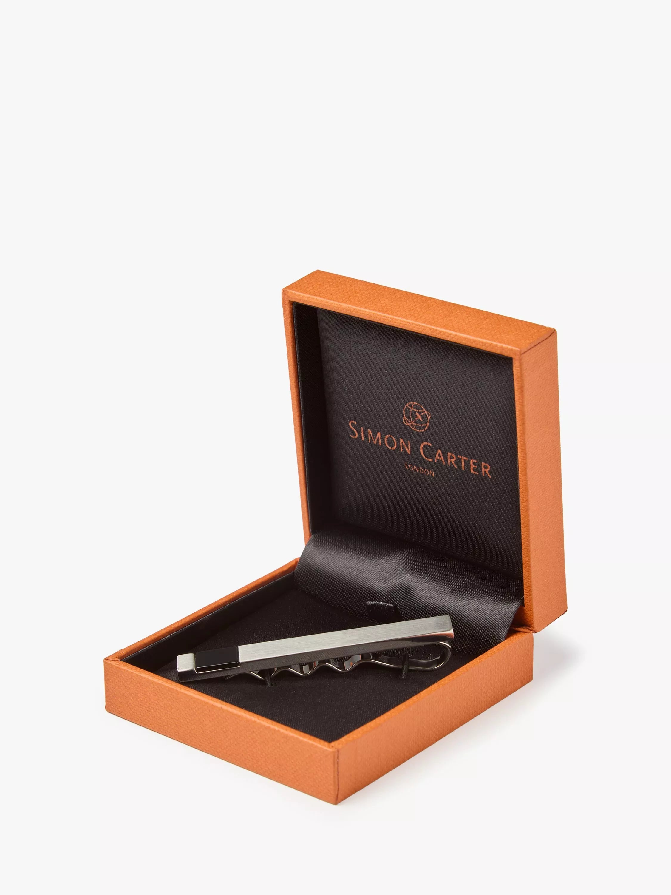 Simon Carter Onyx brushed tie slide, imported from the UK