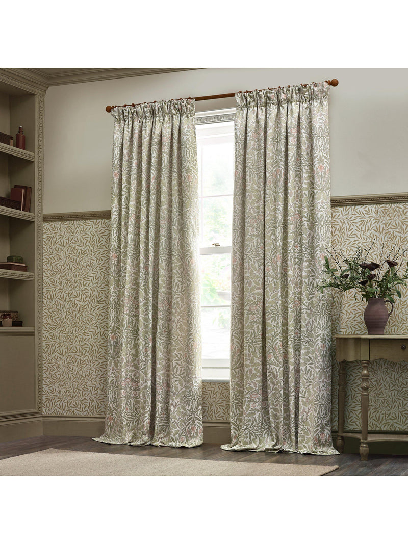 Morris & Co. Acorn jacquard lined pencil pleat curtains 168x137cm - British product
