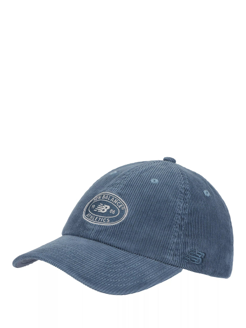 New Balance 6 Panel Athletics Corduroy Hat, Heron Blue, One Size
