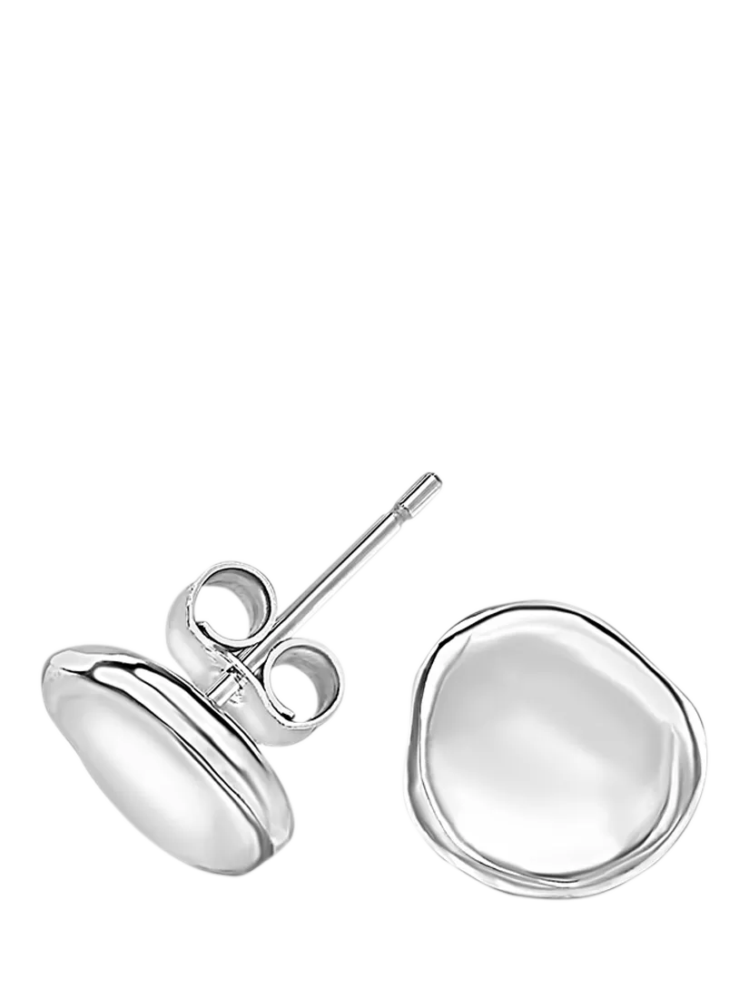 Dower & Hall sterling silver pebble stud earrings, imported from the UK
