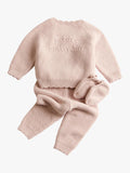 Oat & Marl baby knit set in delicately pink - British product