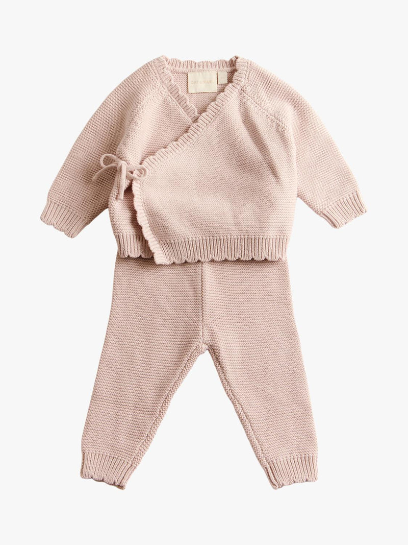 Oat & Marl baby knit set in delicately pink - British product