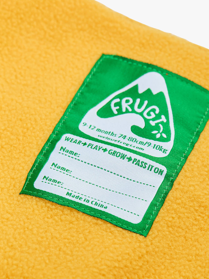 Frugi baby waterproof dungarees in Fire colour - British product