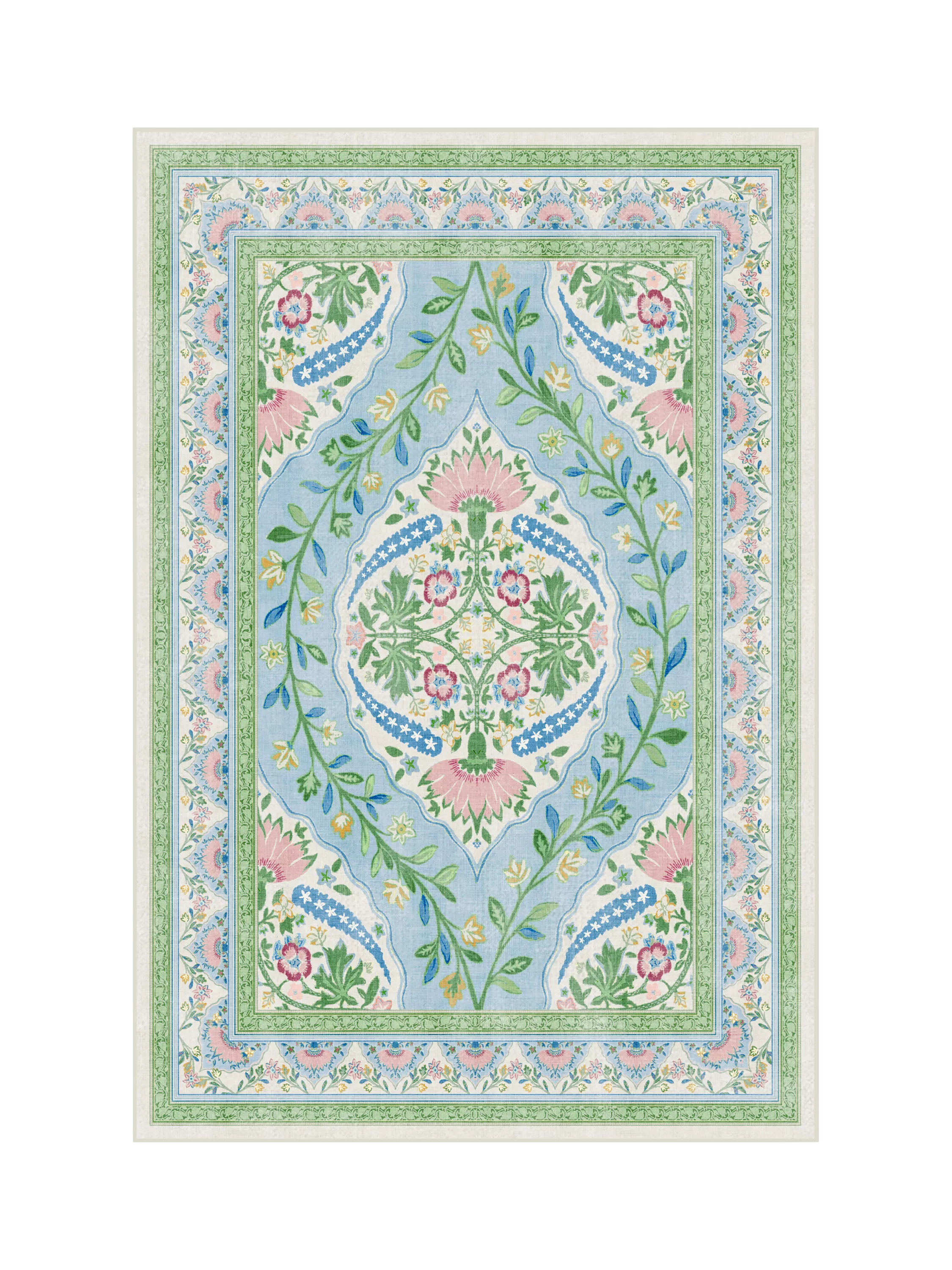 Ruggable x Mrs. Alice Skye Rug, Blue/Multi, L90 x W60cm