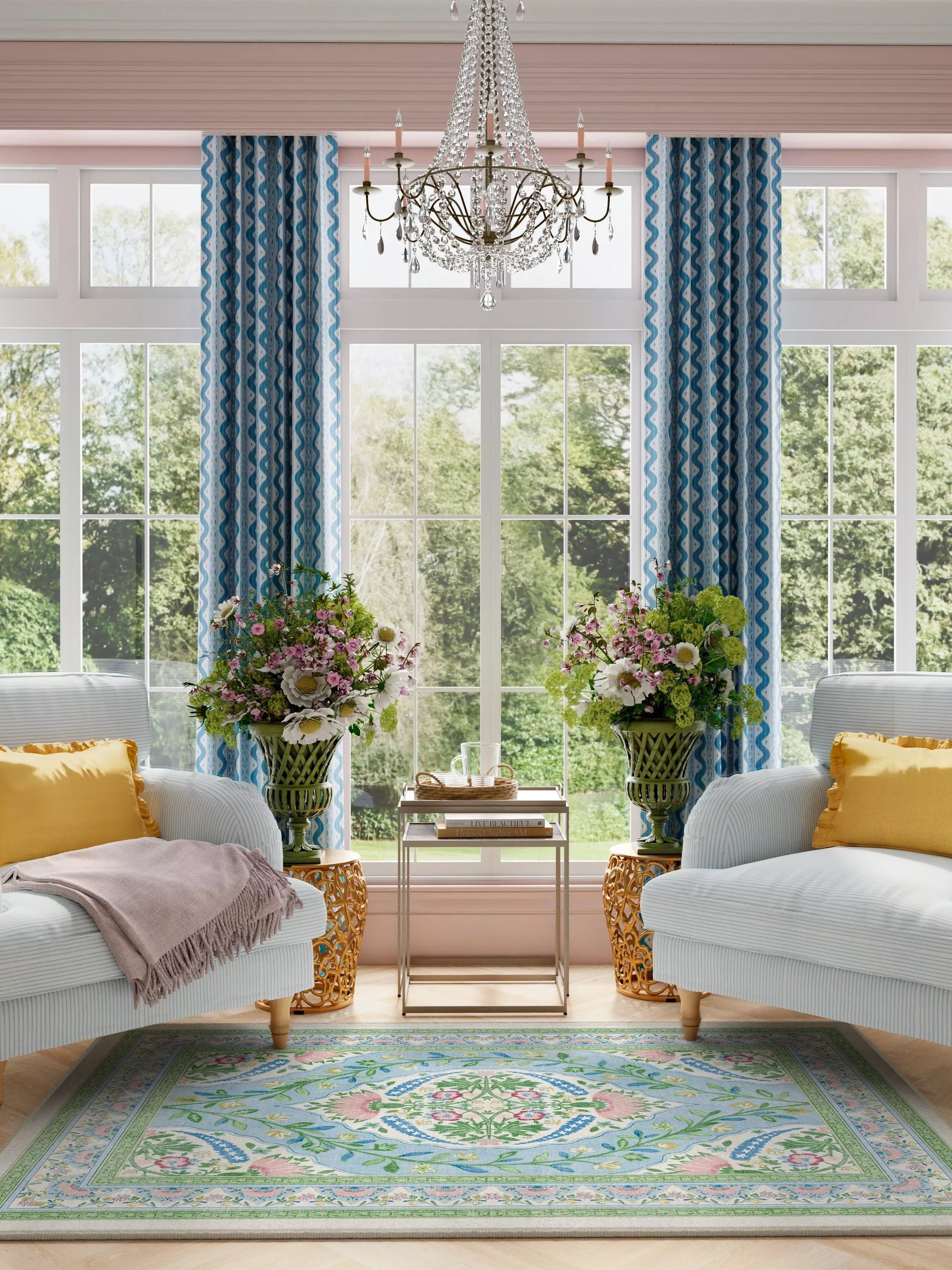 Ruggable Mrs Alice Skye rug Blue Multi 60x90cm (British brand)