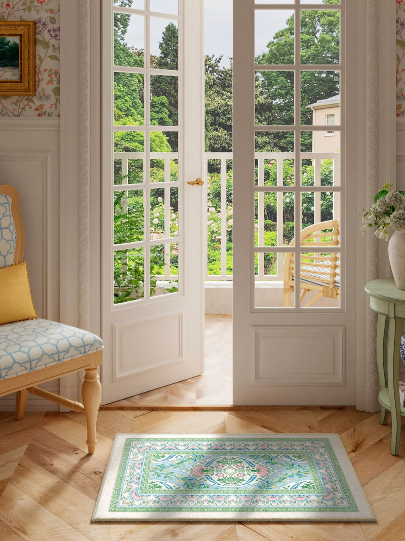 Ruggable Mrs Alice Skye rug Blue Multi 60x90cm (British brand)