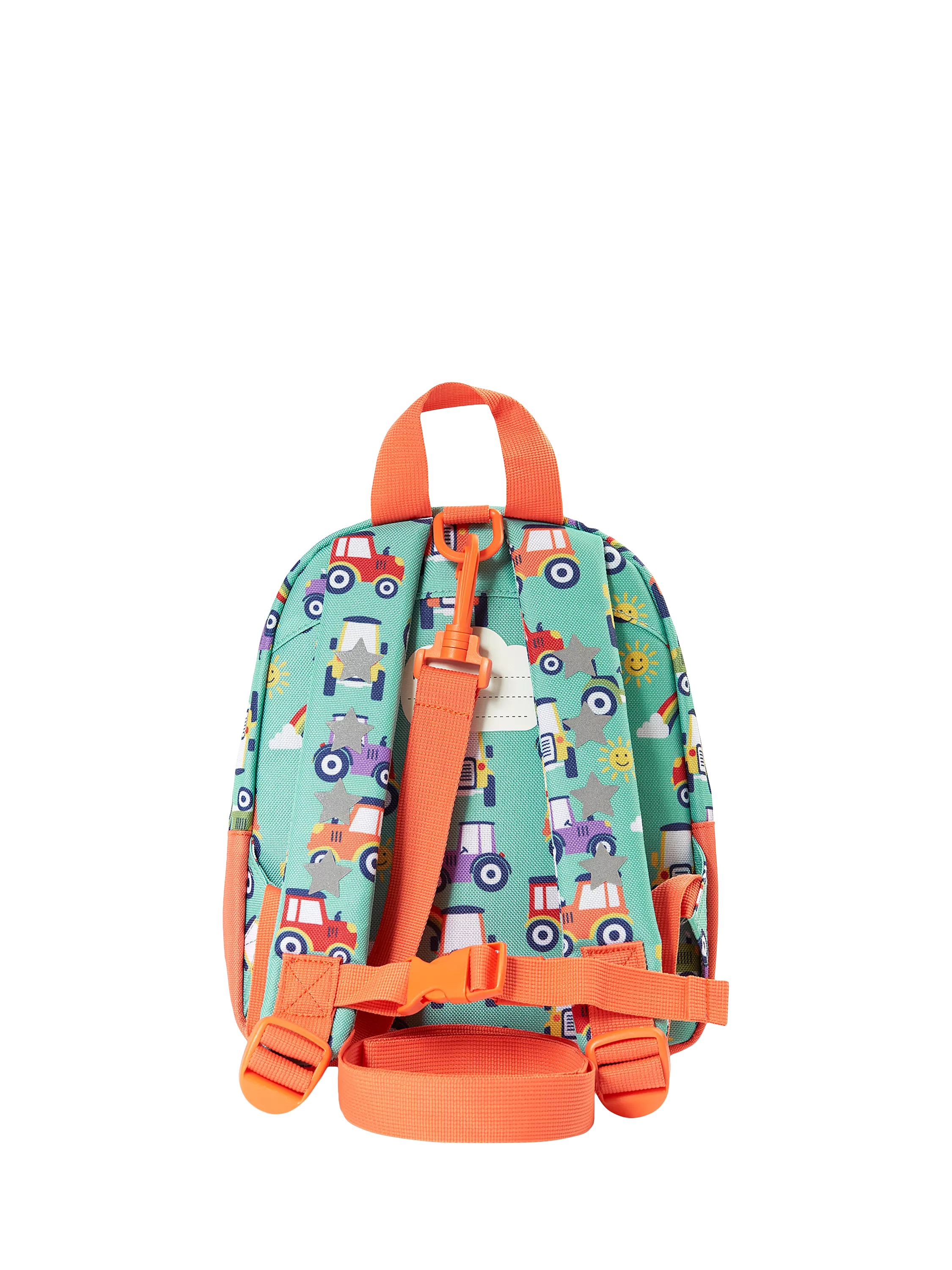 Frugi kids backpack tractor print reflective, UK version