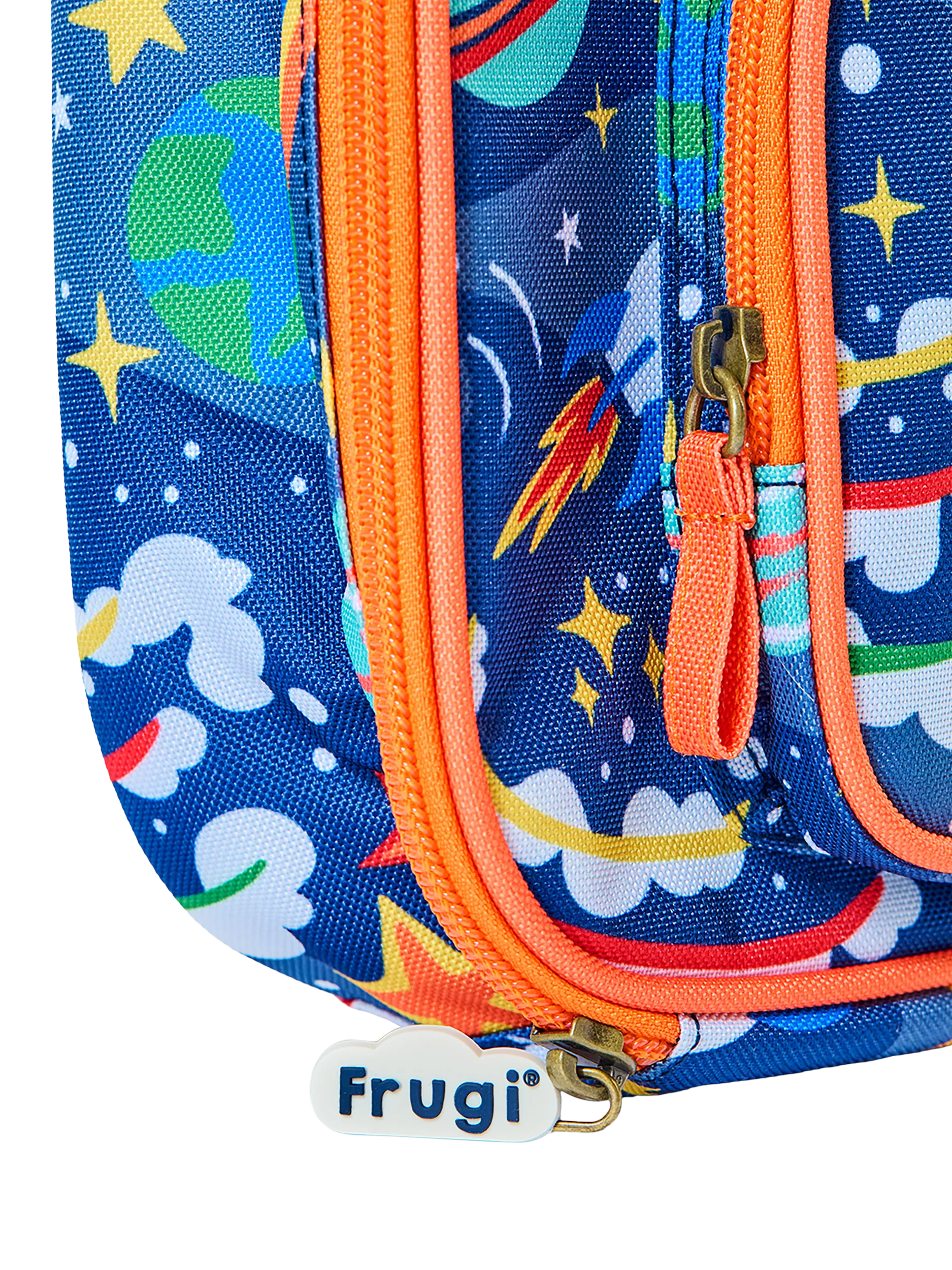 Frugi kids lunch bag Explore The Stars with foil lining - British product