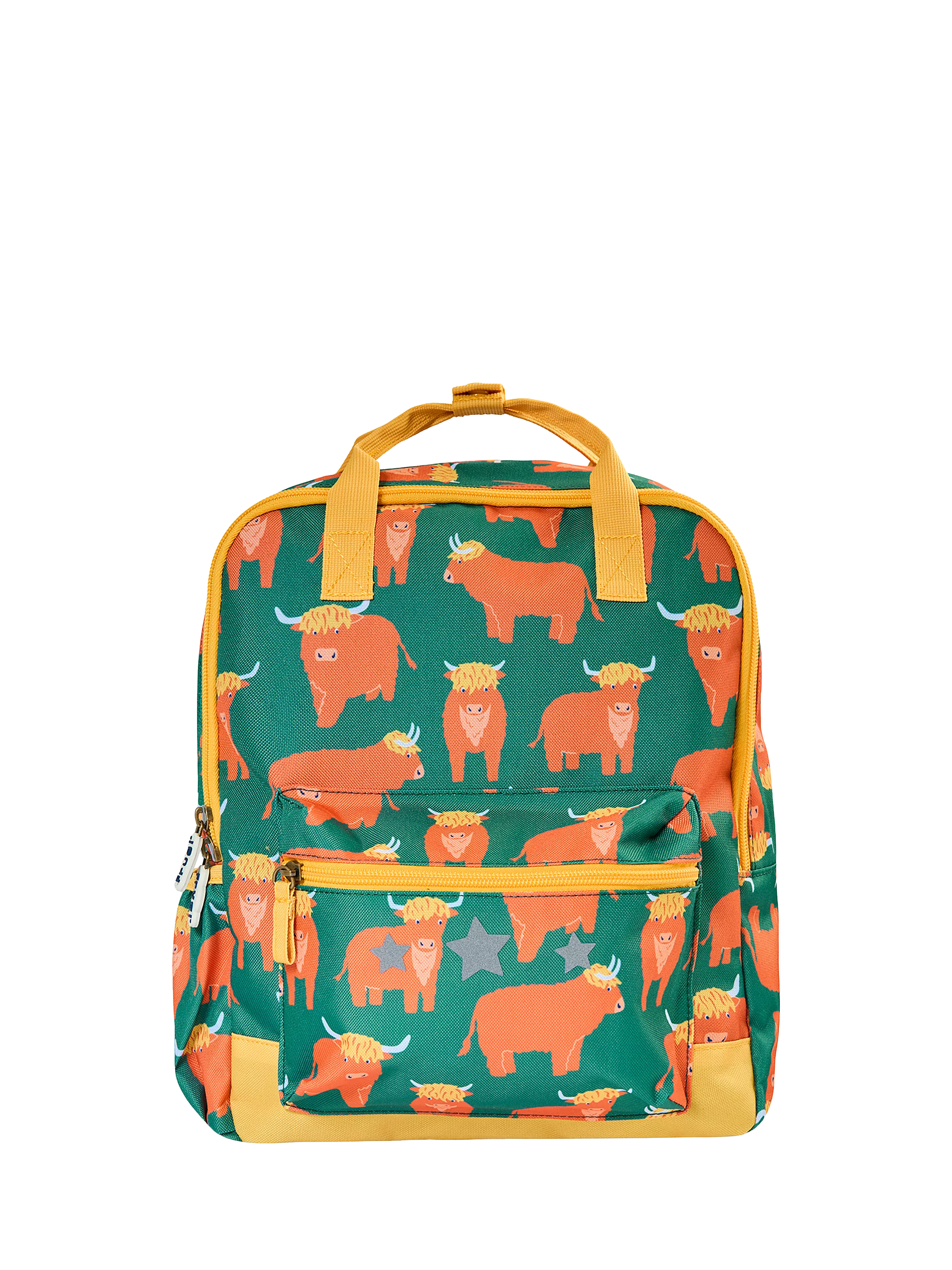 Frugi Explorers children's backpack with cow motif - British product