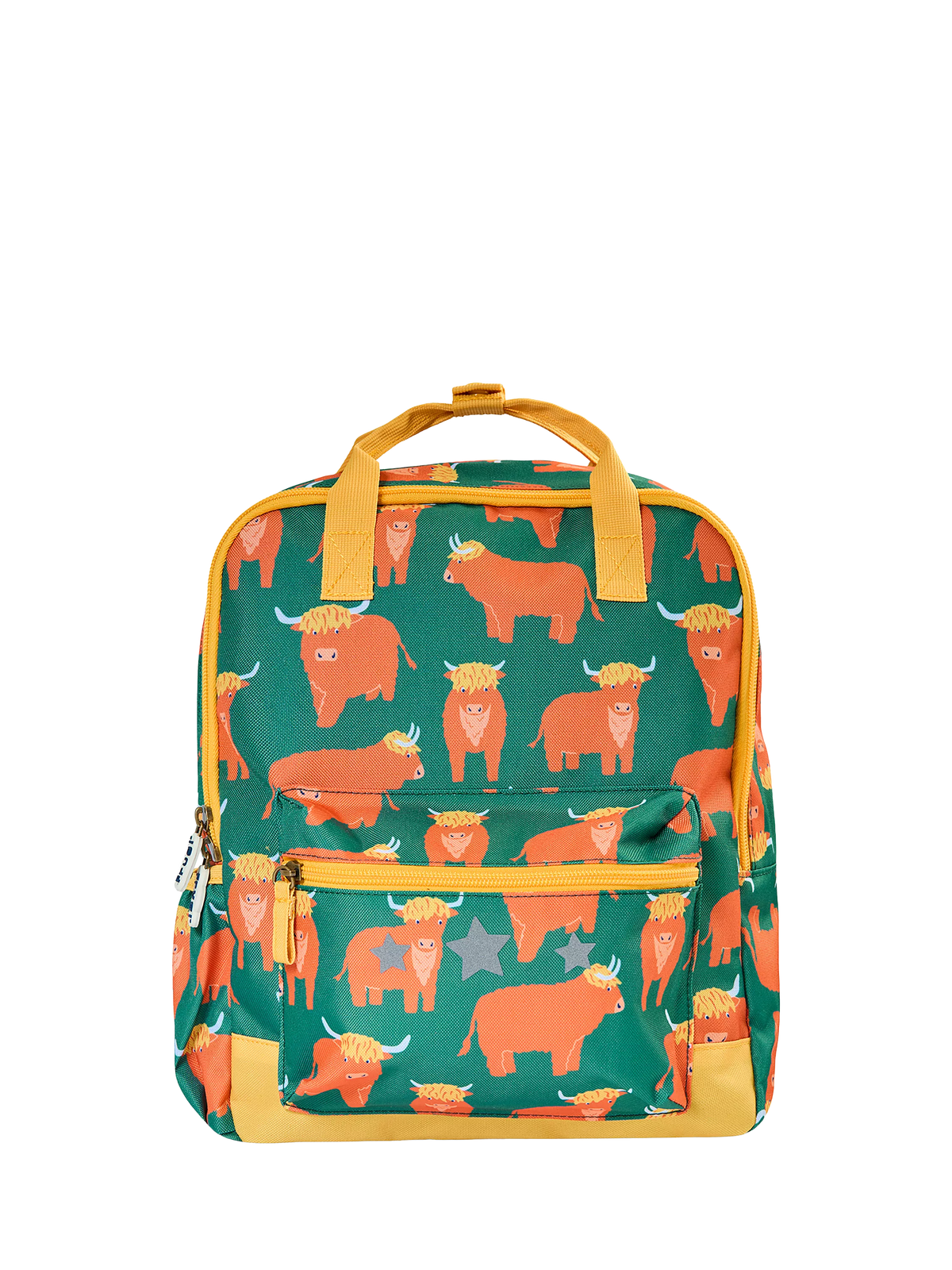 Frugi Explorers children's backpack with cow motif - British product