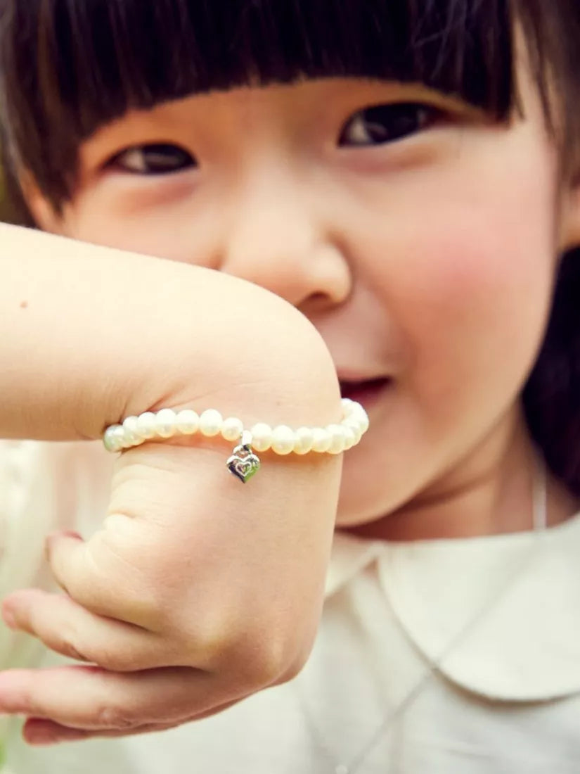 Little Star Marni bracelet freshwater pearl silver heart (British brand)