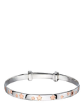 Little Star sterling silver bangle with rose-gold star design - British product