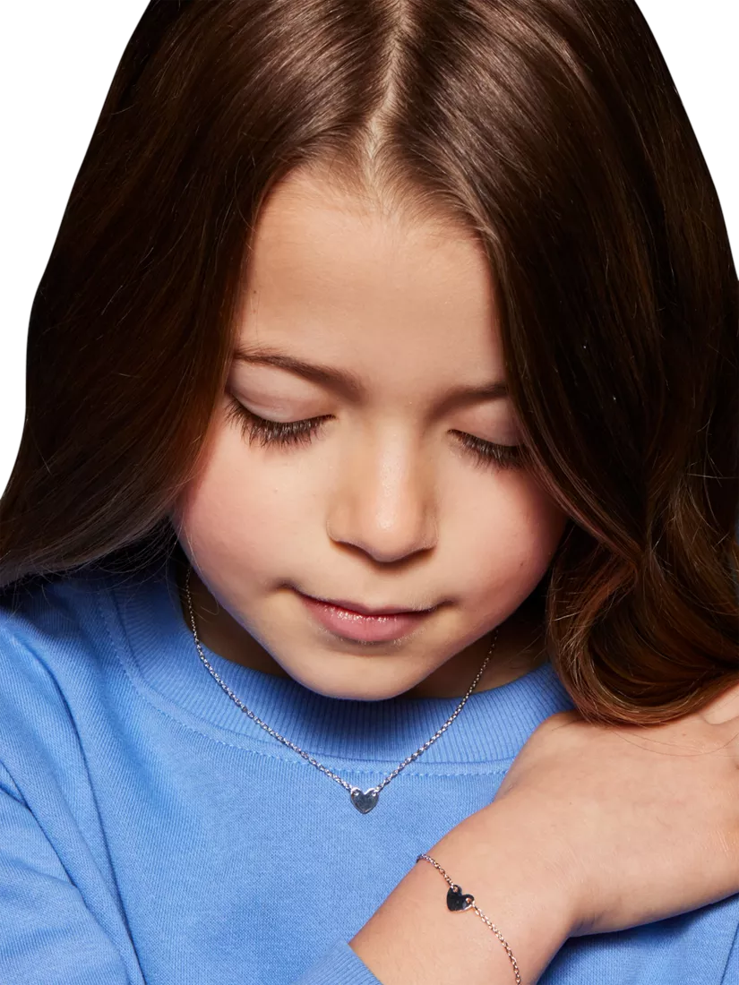 Little Star kids Anna heart charm bracelet silver, imported from the UK