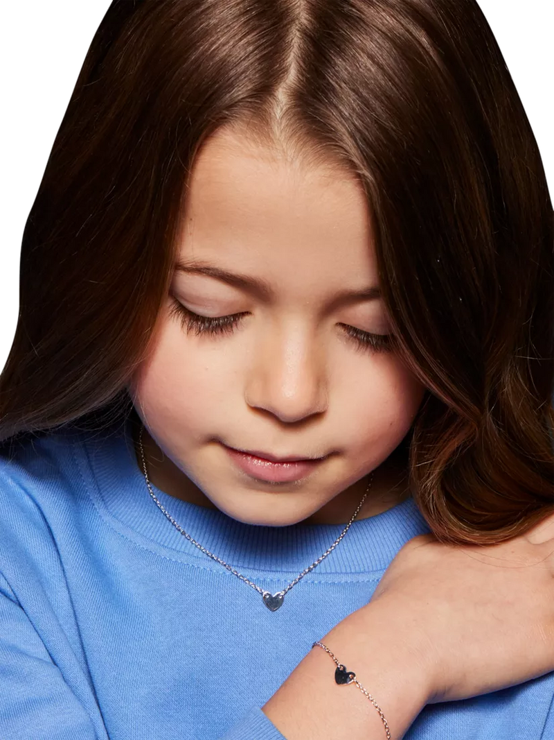 Little Star kids Anna heart charm bracelet silver, imported from the UK