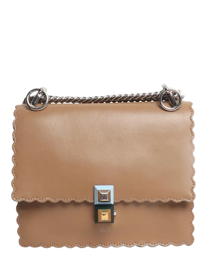 Pre-loved Fendi Kan I leather crossbody bag in brown - British product