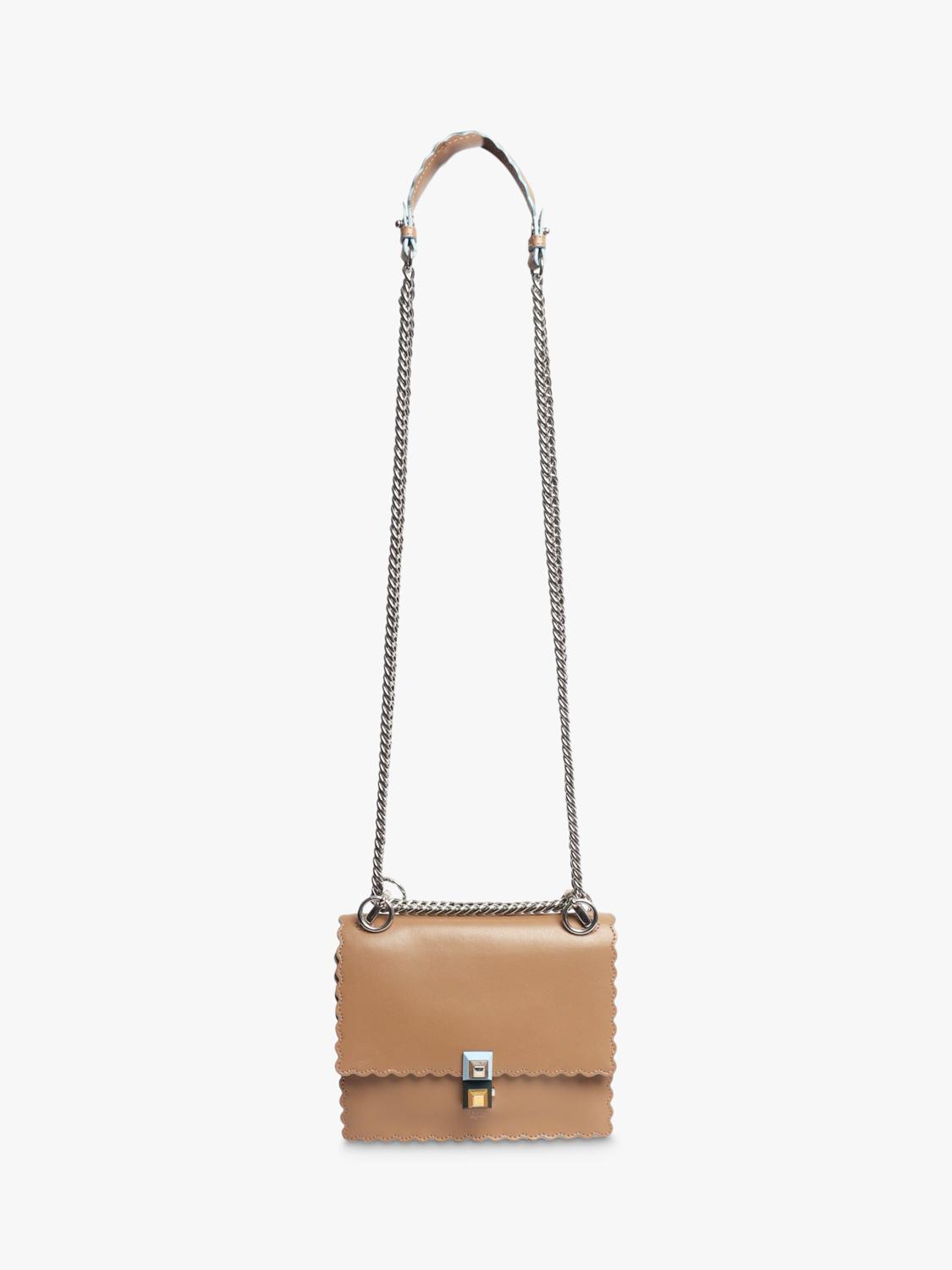 Pre-loved Fendi Kan I leather crossbody bag in brown - British product