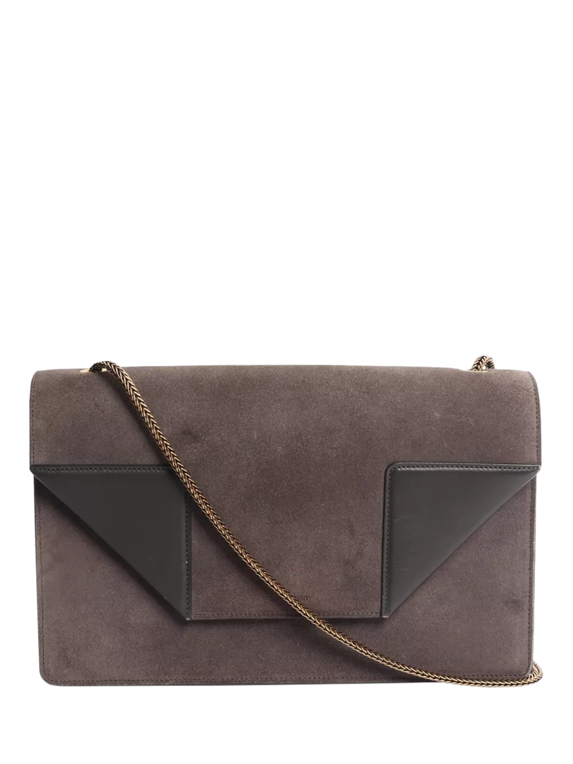 SAINT LAURENT Betty suede chain bag brown 27.5cm - British product