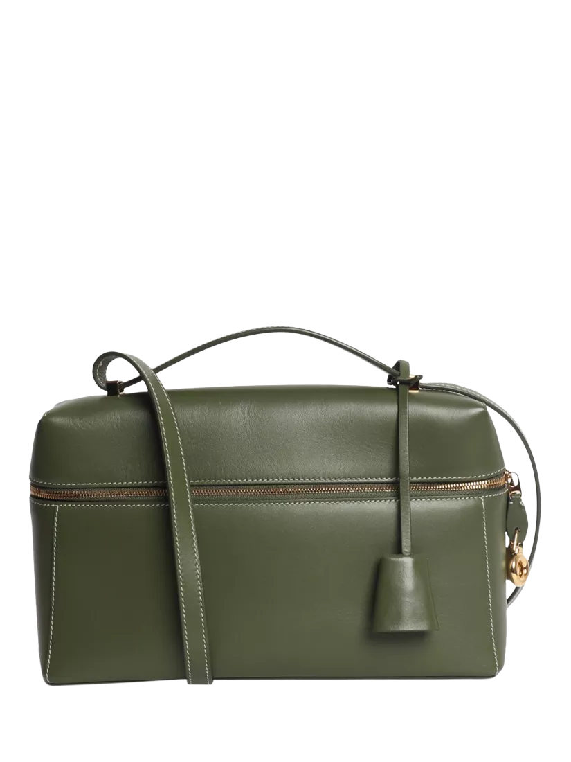 Pre-loved Loro Piana green leather crossbody bag - British product