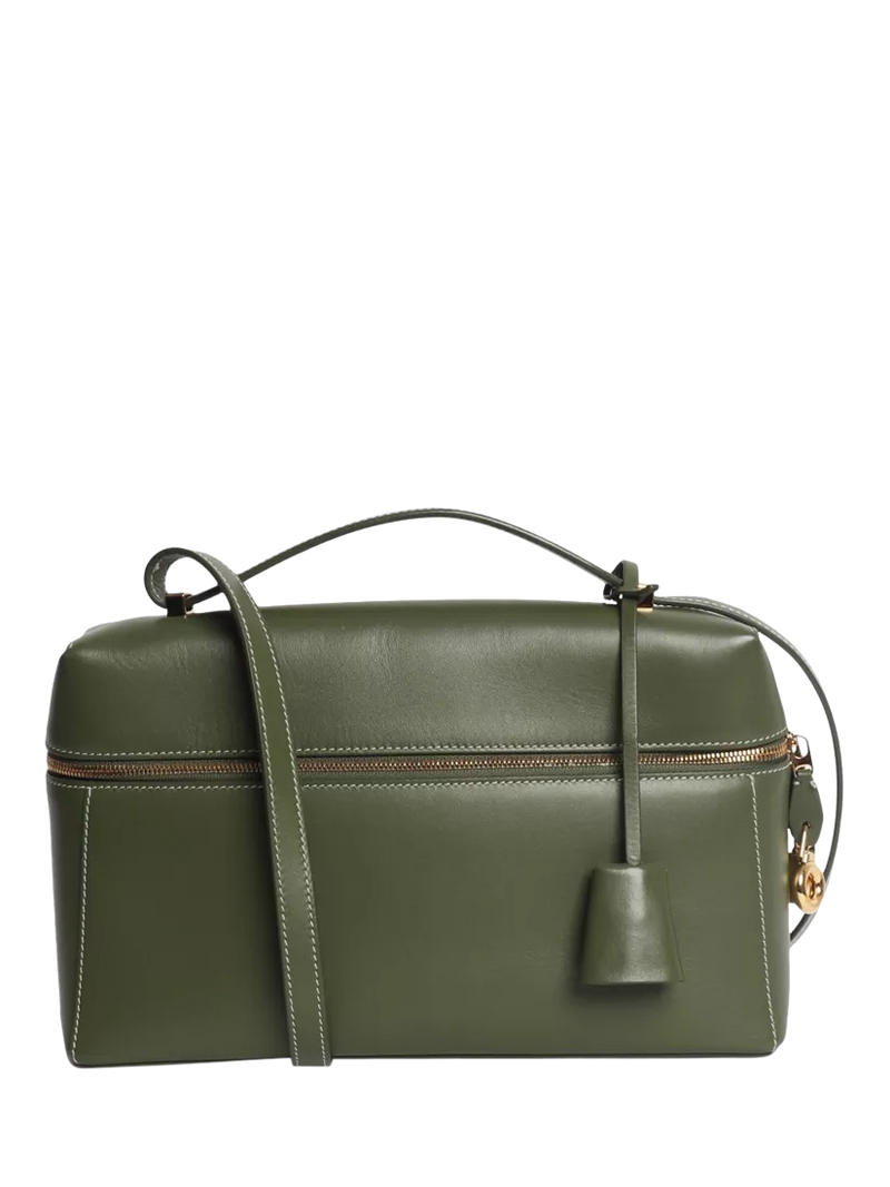 Pre-loved Loro Piana green leather crossbody bag - British product