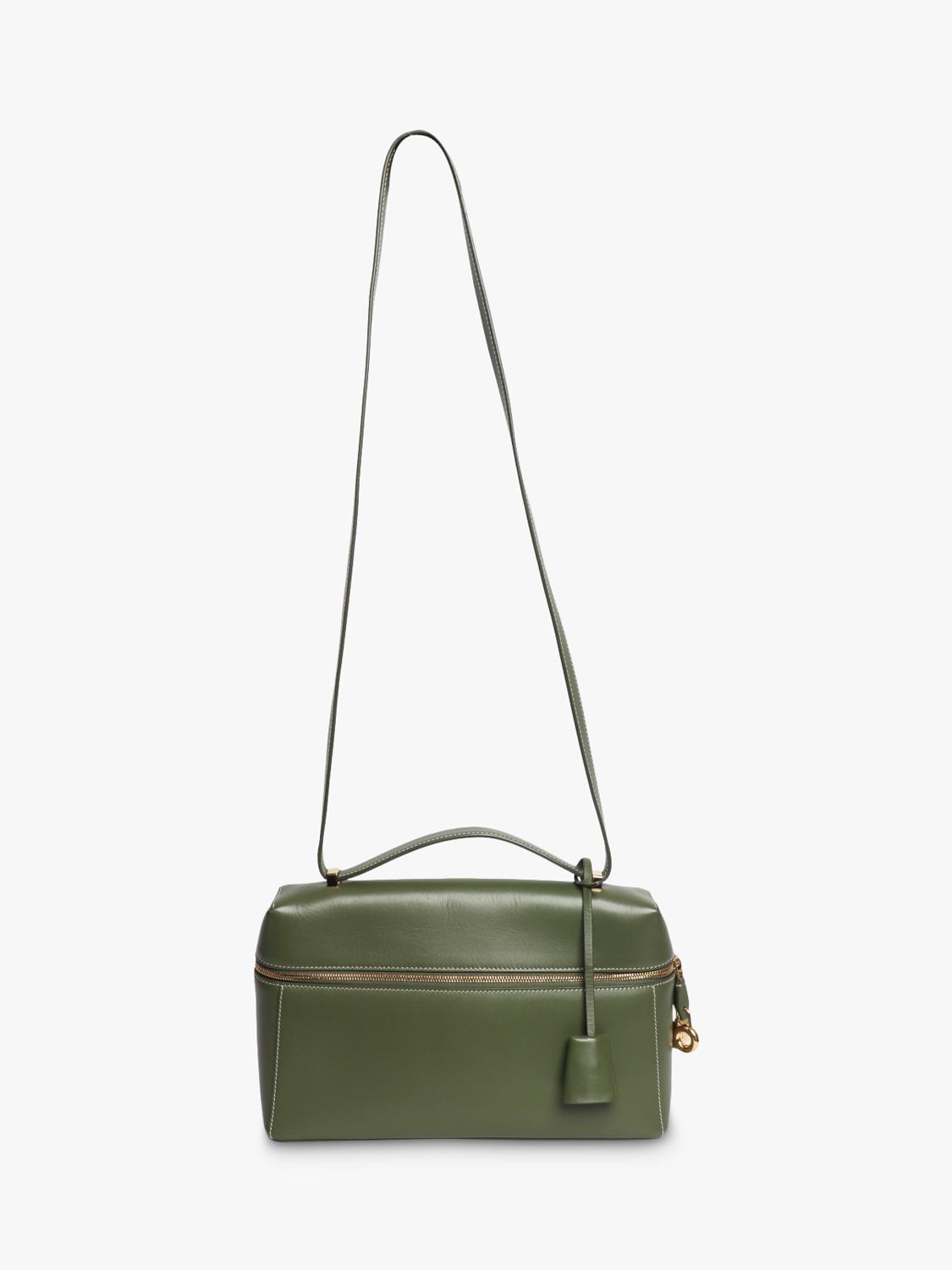 Pre-loved Loro Piana green leather crossbody bag - British product