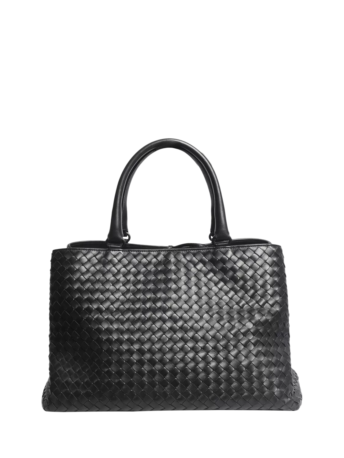 Bottega Veneta black intrecciato leather top handle bag - British product