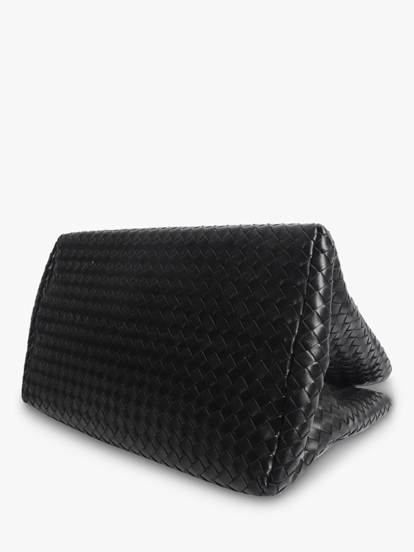 Bottega Veneta black intrecciato leather top handle bag - British product