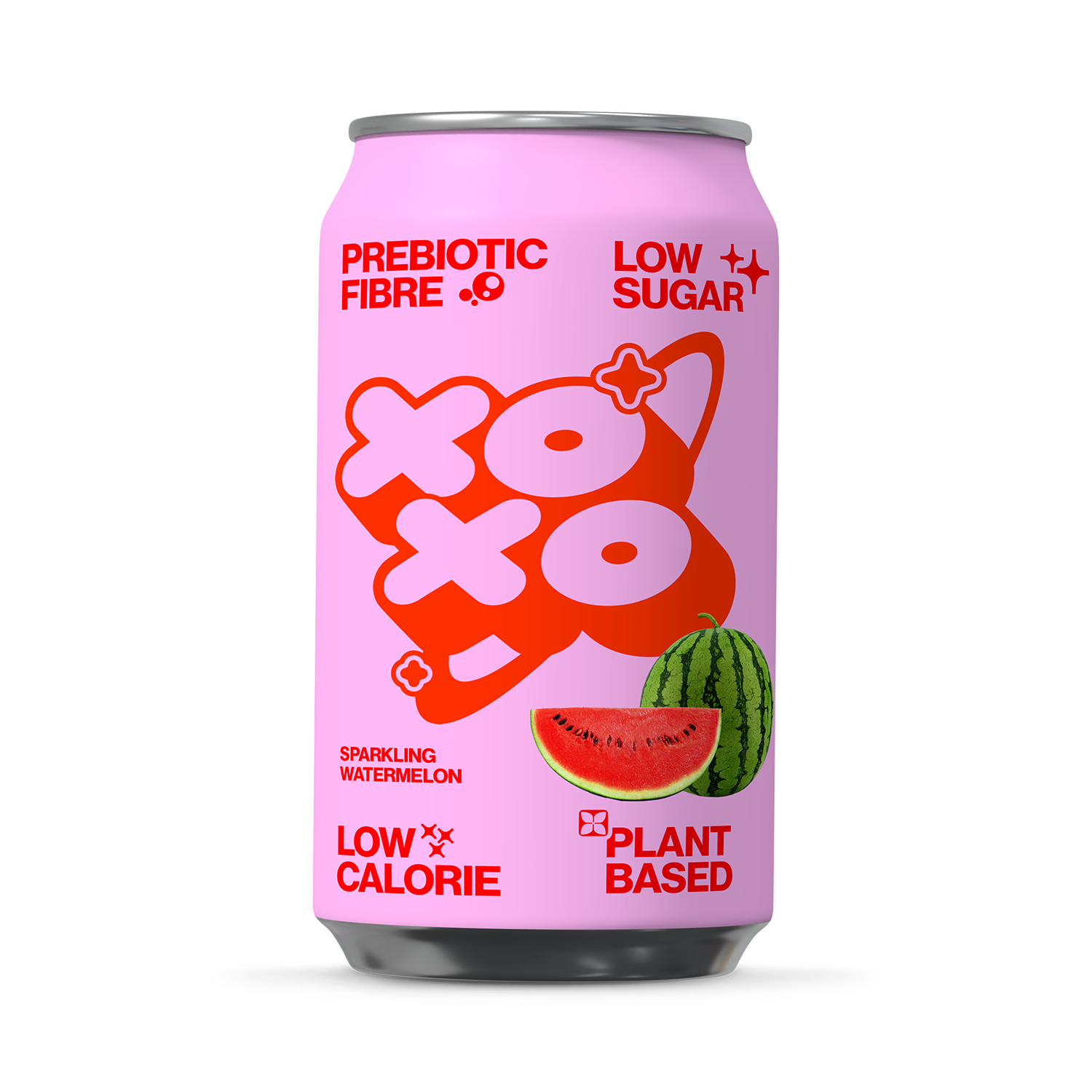 Xoxo prebiotic sparkling soda watermelon 330ml, UK version