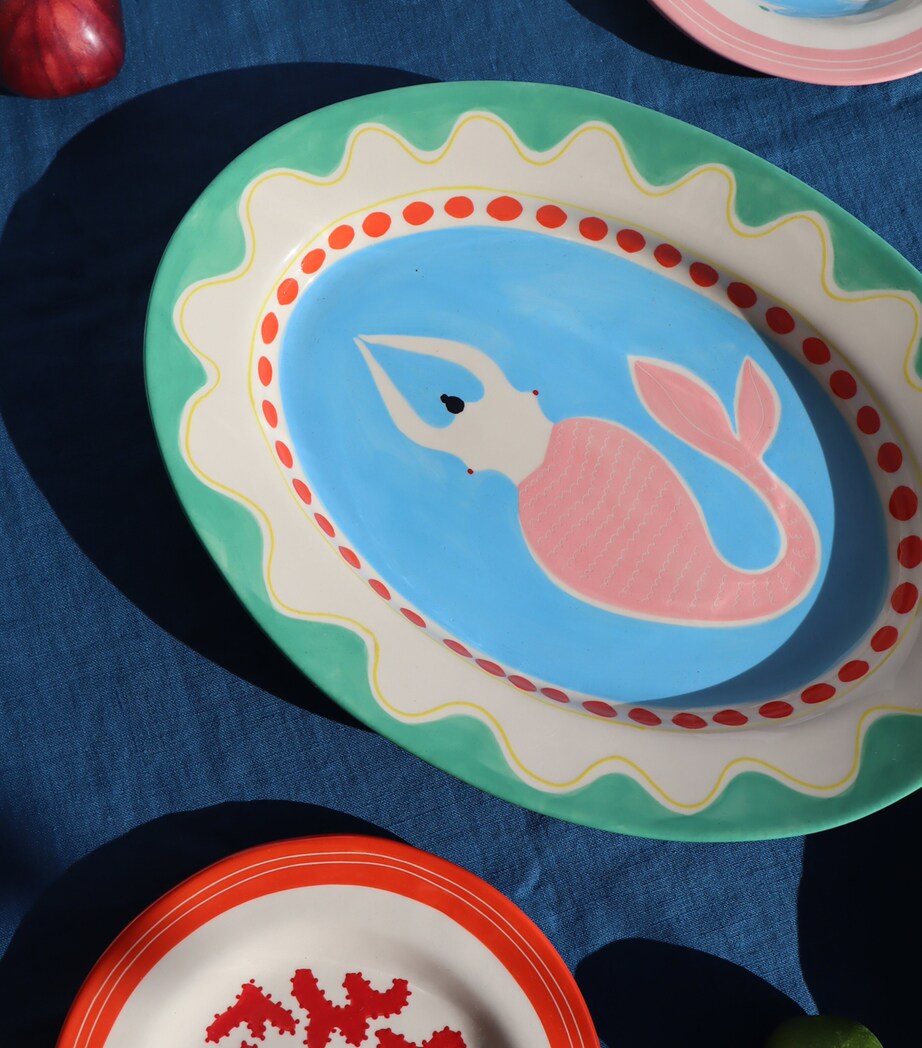 Laetitia Rouget mermaid motif platter plate 37cm, UK version