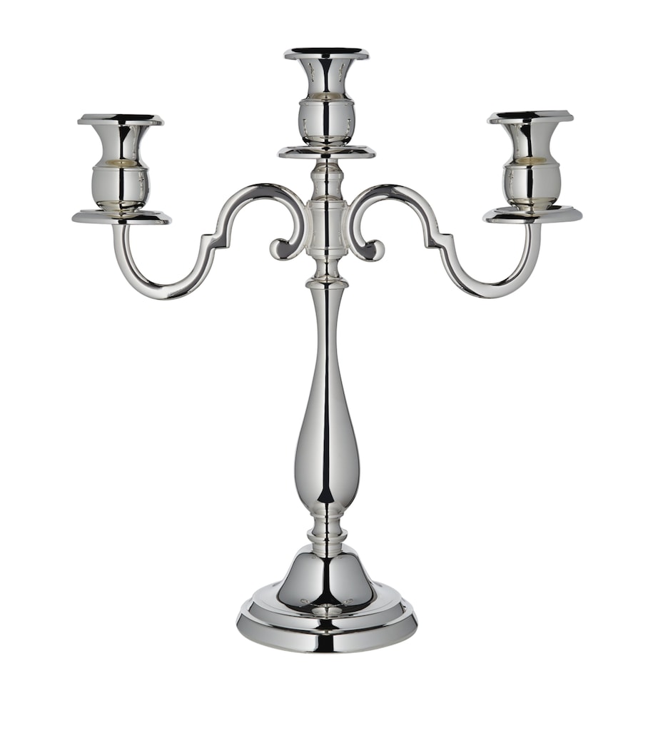 Greggio three-arm candelabra silver plated, UK version