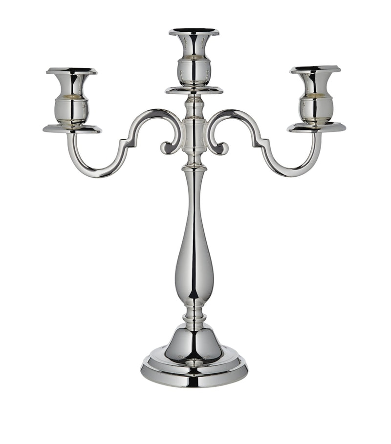Greggio three-arm candelabra silver plated, UK version