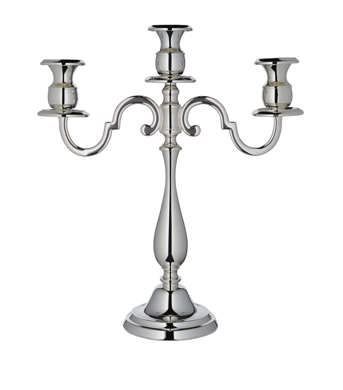 Greggio three-arm candelabra silver plated, UK version